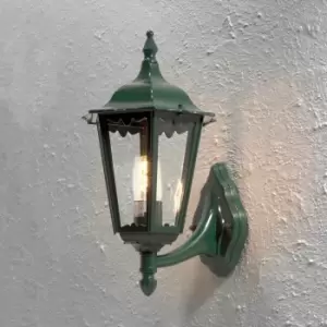 Firenze Outdoor Classic Large Lantern Up Wall Light - Shiny Green, IP43
