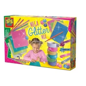 SES Creative - Childrens Mega Glitter Mix Handicraft Set 5-12 Years (Multi-colour)