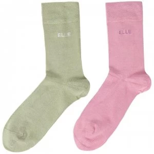 Elle Bamboo 2 pair pack ankle socks - Pink