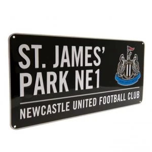Newcastle United FC Black Street Sign