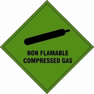 Scan Non Flammable Compressed Gas Sign 100mm 100mm Standard