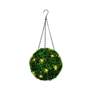 Pre-Lit Round Artificial Topiary 28Cm, Battery-Powered