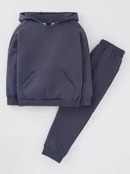 Adidas Infant Hooded Fleece Tracksuit - Dark Blue