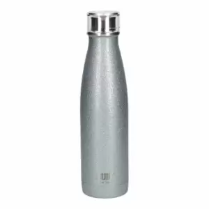 Built 500Ml Double Walled Stainless Steel Water Bottle, Silver Glitter, Labelled