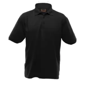 UCC 50/50 Mens Heavyweight Plain Pique Short Sleeve Polo Shirt (S) (Black)