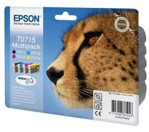 Epson Cheetah T0715 Black And Tri Colour Ink Cartridge