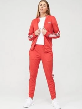 adidas Back 2 Basics 3 Stripe Tracksuit - Red, Size S, Women