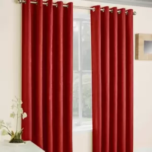Vogue Pair of 168 x 137 Blackout Curtains, Red