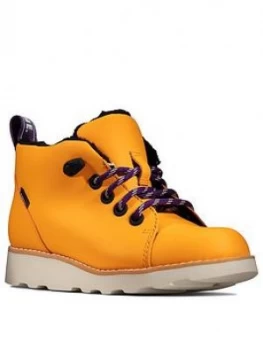 Clarks Boys Crown Tor Lace Up Boot, Yellow, Size 10.5 Younger