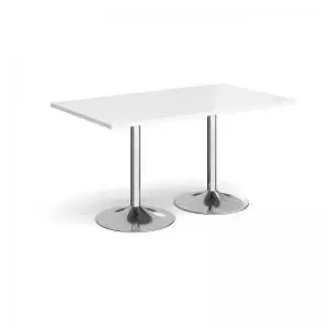 Genoa rectangular dining table with chrome trumpet base 1400mm x 800mm