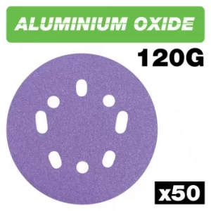 Trend Aluminium Oxide Random Orbital Sanding Disc 125mm 125mm 120g Pack of 50