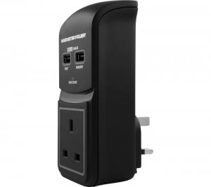 Monster CorePower 100 Surge Protector 1-Socket Plug Adapter with USB