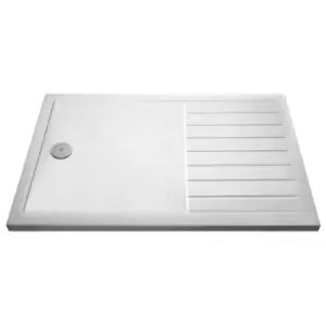 1600 x 800mm Low Profile Rectangular Walk In Shower Tray with Drying Area - Purity