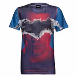 DC Comics Mens Batman Tear T-Shirt - Blue - L