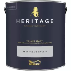 Dulux Heritage Velvet Matt Beachcomb Grey Matt Emulsion Paint 2.5L