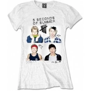 5 Seconds Of Summer Scribbles White Skinny: Small