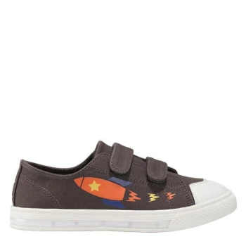 Fabric Flash Canvas Trainers Childrens - Grey