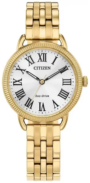 Citizen EM1052-51A Womens Classic Eco-Drive White Dial Gold Watch