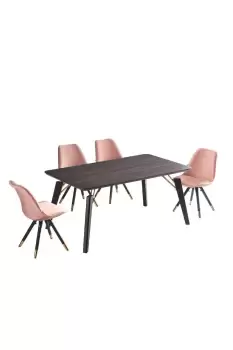 'Sofia Cosmo' LUX Dining Set with a Table & Chairs Set of 4
