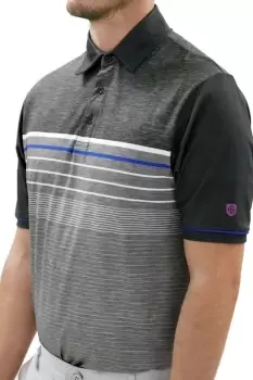 Gradient Striped Print Golf Polo Shirt