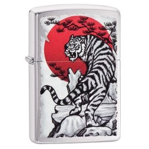 Zippo Asian Tiger Design Chrome Regular Windproof Lighter