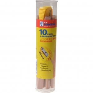 C H Hanson Carpenter Pencils VersaSharp Pencil Sharpener Pack of 10