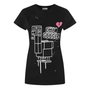 Crossy Road Womens/Ladies Emo Goose T-Shirt (XXL) (Black)