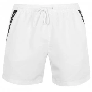 Calvin Klein Calvin Diagonal Tape Swim Shorts - White 100