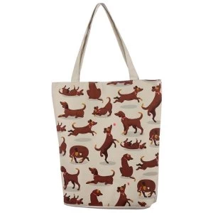 Catch Patch Dog Cotton Zip Up Shopping Bag