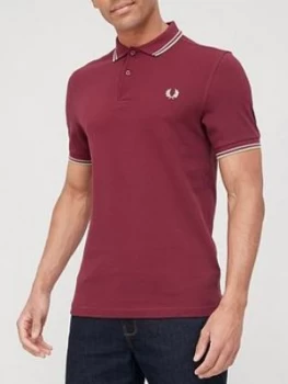 Fred Perry Twin Tipped The Fred Perry Polo Shirt - Burgundy Size M Men