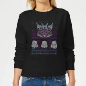 Decepticons Classic Ugly Knit Womens Christmas Sweatshirt - Black - XXL