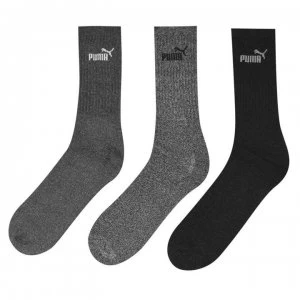 Puma 3 Pack Crew Socks Mens - Anthracite/Grey