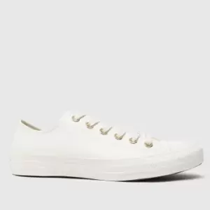 Converse All Star Ox Trainers In White & Gold