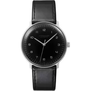 Mens Junghans 'Max Bill' Silver and Black Stainless Steel Automatic Watch