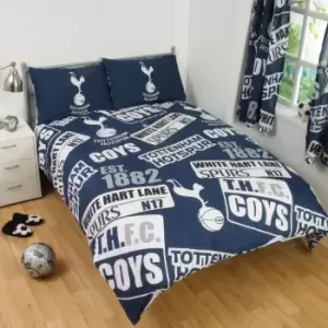 Tottenham Hotspur FC Childrens/Kids Official Patch Football Crest Duvet Set (Single) (Navy/White)