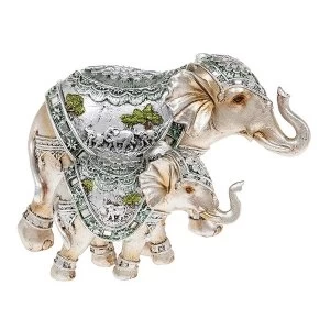 Silver Scene Elephant Baby Ornament