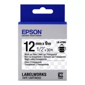 Epson LK-4TBN Black on Clear Labelling Tape 12mm x 9m