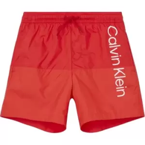 Calvin Klein Colour Block Swim Shorts Junior Boys - Red