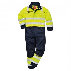 Biz Flame Hi Vis Multi-Norm Flame Resistant Coverall Yellow / Navy L