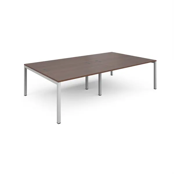 Connex Double Back to Back Office Desk - 2800mm x 1600mm - White - Walnut