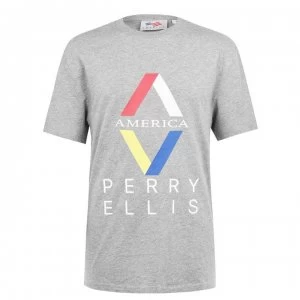 Perry Ellis Diamond T Shirt - 099 Steel Hthr