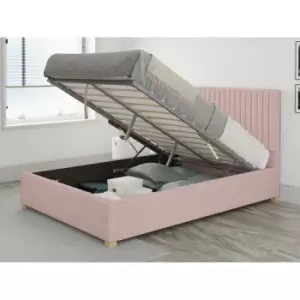 Grant Ottoman Upholstered Bed, Pure Pastel Cotton, Tea Rose - Ottoman Bed Size Single (90x190)