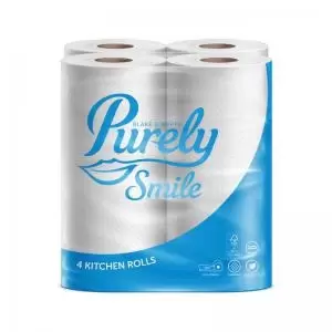 Purely Smile Kitchen Roll 2ply 10m White Pack 4 PS1501 87816TC