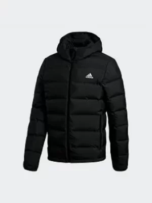 adidas Helionic Hooded Down Jacket, Black, Size S, Men