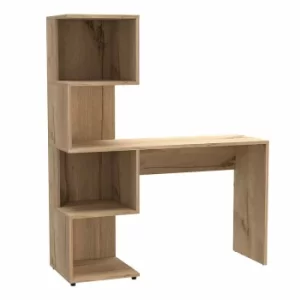 Brooklyn Desk with Tall Shelving Unit, Pine