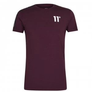 11 Degrees Taped Muscle T Shirt - Mulled Red