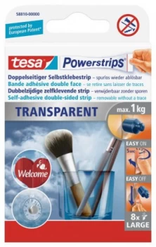 tesa Powerstrips Transparent Large 58810 PK8