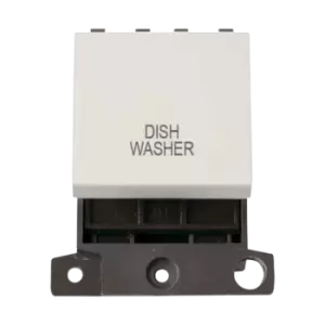 Click Scolmore MiniGrid 20A Double-Pole Ingot Dishwasher Switch White - MD022PW-DW