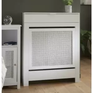 Vale Designs - White Radiator Cover Wall Cabinet Traditional Modern mdf Wood Rattan Shelf Small - White