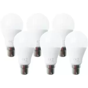 9W LED Ball Bulb B22 Warm White 3000K (Pack of 6)